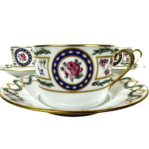 Haviland Limoges "Louveciennes" Flat Cups/Saucers-Set of 5-France-Pristine Mint! - Picture 3 of 8